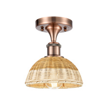 Innovations Lighting 616-1F-AC-NBD2-75-NAT - Bristol Natural II - 1 Light - 8 inch - Antique Copper - Semi-Flush Mount