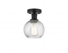 Innovations Lighting 616-1F-BK-G1214-6 - Athens Twisted Swirl 1 Light 6 inch Semi-Flush Mount