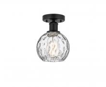 Innovations Lighting 616-1F-BK-G1215-6 - Athens Water Glass - 1 Light - 6 inch - Matte Black - Semi-Flush Mount