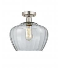 Innovations Lighting 616-1F-SN-G92-L - Fenton - 1 Light - 11 inch - Brushed Satin Nickel - Semi-Flush Mount