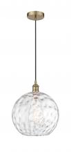 Innovations Lighting 616-1P-AB-G1215-12 - Athens Water Glass - 1 Light - 12 inch - Antique Brass - Cord hung - Mini Pendant