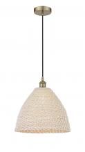 Innovations Lighting 616-1P-AB-NBD-16-NAT - Bristol Natural - 1 Light - 6 inch - Antique Brass - Cord hung - Mini Pendant