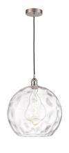 Innovations Lighting 616-1P-SN-G1215-14-LED - Athens Water Glass - 1 Light - 13 inch - Brushed Satin Nickel - Cord hung - Pendant