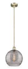 Innovations Lighting 616-1S-AB-G1213-12SM - Athens Deco Swirl - 1 Light - 12 inch - Antique Brass - Stem hung - Mini Pendant