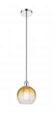 Innovations Lighting 616-1S-PN-G483-8AM - Brookhaven Globe - 1 Light - 8 inch - Polished Nickel - Stem hung - Mini Pendant