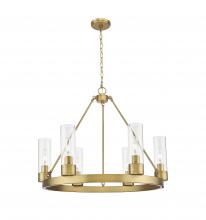 Innovations Lighting 617-6CR-BB-G617-8CL - Boreas - 6 Light - 29 inch - Brushed Brass - Chandelier
