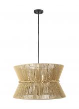 Innovations Lighting 682-4P-BK-28NT - Coventry - 4 Light - 28 inch - Natural Coventry Rope - Cord hung - Pendant