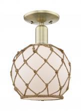 Innovations Lighting 716-1C-AB-G121-8RB - Farmhouse Rope - 1 Light - 8 inch - Antique Brass - Semi-Flush Mount