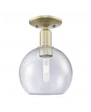 Innovations Lighting 716-1C-AB-G124-8 - Athens - 1 Light - 8 inch - Antique Brass - Semi-Flush Mount