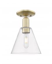 Innovations Lighting 716-1C-AB-GBC-82 - Berkshire Glass - 1 Light - 8 inch - Antique Brass - Semi-Flush Mount