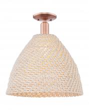 Innovations Lighting 716-1C-AC-NBD-16-NAT - Bristol Natural - 1 Light - 6 inch - Antique Copper - Semi-Flush Mount