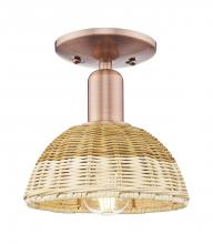 Innovations Lighting 716-1C-AC-NBD2-75-NAT - Natural Ballston Dome - 1 Light - 6 inch - Antique Copper - Semi-Flush Mount