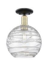 Innovations Lighting 716-1C-BAB-G1213-10CL - Athens Deco Swirl - 1 Light - 10 inch - Black Antique Brass - Semi-Flush Mount