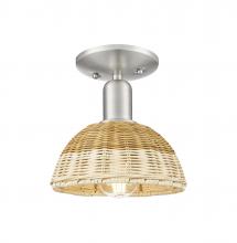 Innovations Lighting 716-1C-SN-NBD2-75-NAT - Natural Ballston Dome - 1 Light - 6 inch - Brushed Satin Nickel - Semi-Flush Mount
