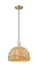 Innovations Lighting 716-1P-AB-NBD-12-NAT - Bristol Natural - 1 Light - 6 inch - Antique Brass - Cord hung - Mini Pendant
