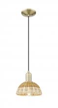 Innovations Lighting 716-1P-AB-NBD2-75-NAT - Natural Ballston Dome - 1 Light - 6 inch - Antique Brass - Cord hung - Mini Pendant