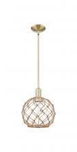 Innovations Lighting 716-1S-AB-G122-10RB - Farmhouse Rope - 1 Light - 10 inch - Antique Brass - Stem hung - Mini Pendant