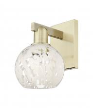 Innovations Lighting 716-1W-AB-G1216-6WM - White Mouchette - 1 Light - 6 inch - Antique Brass - Sconce
