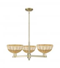 Innovations Lighting 716-3CR-AB-NBD2-9-NAT - Bristol Natural II - 3 Light - 31 inch - Antique Brass - Stem hung - Pendant
