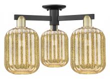 Innovations Lighting 716-3F-BAB-G460-7ME - Preston Cylinder - 3 Light - 6 inch - Black Antique Brass - Semi-Flush Mount