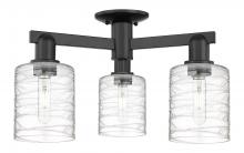 Innovations Lighting 716-3F-BK-G1113 - Cobbleskill - 3 Light - 23 inch - Matte Black - Semi-Flush Mount