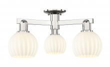 Innovations Lighting 716-3F-PN-G1217-6WV - White Venetian - 3 Light - 24 inch - Polished Nickel - Semi-Flush Mount