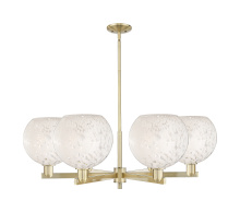 Innovations Lighting 716-6CR-AB-G1216-10WM - White Mouchette - 6 Light - 40 inch - Antique Brass - Stem hung - Chandelier