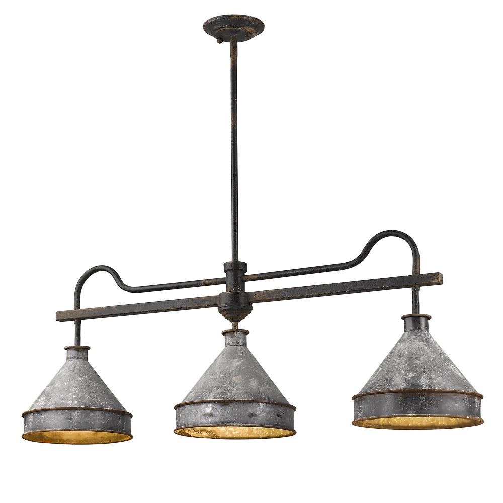 Jasper Linear Pendant in Antique Black Iron