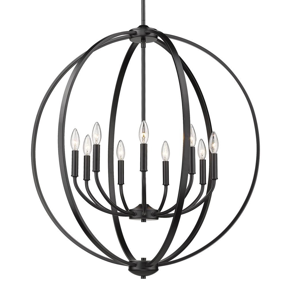 Colson BLK 9 Light Chandelier in Matte Black