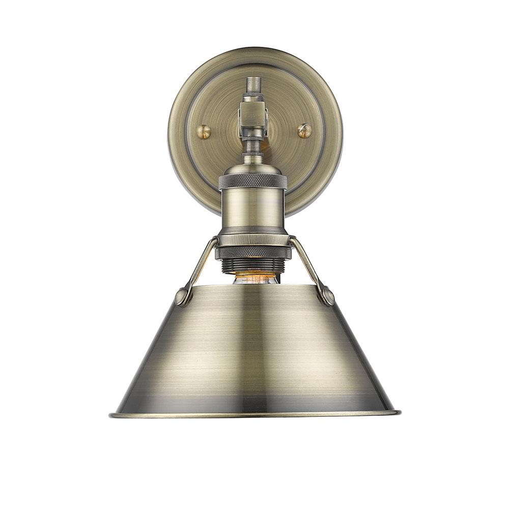Orwell AB 1 Light Bath Vanity in Aged Brass with Aged Brass shade