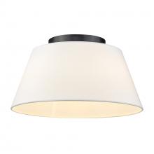 Golden 3189-FM BLK-MWS - Penn Flush Mount in Matte Black with Modern White Shade