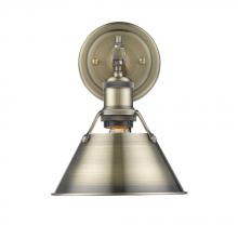 Golden 3306-BA1 AB-AB - Orwell AB 1 Light Bath Vanity in Aged Brass with Aged Brass shade