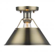 Golden 3306-FM AB-AB - Orwell AB Flush Mount in Aged Brass with Aged Brass shade