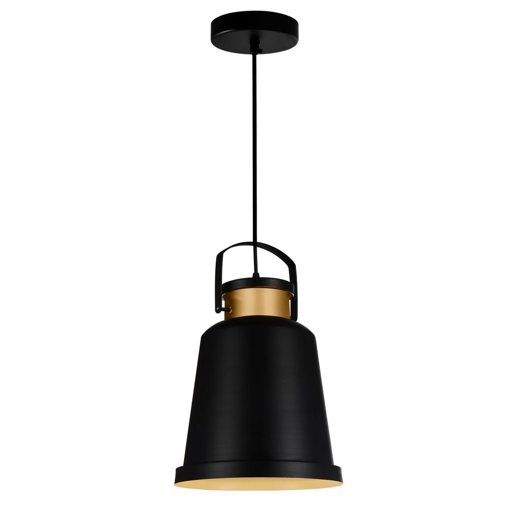 Elisa 1 Light Down Pendant With Black Finish