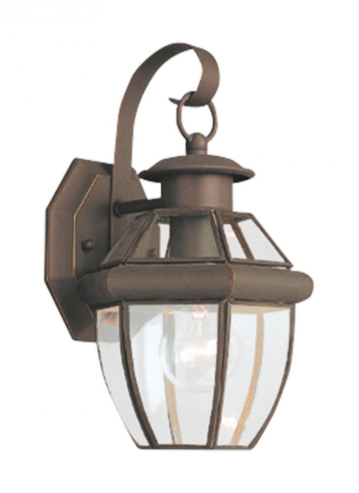 Lancaster traditional 1-light outdoor exterior small wall lantern sconce in antique bronze finish wi