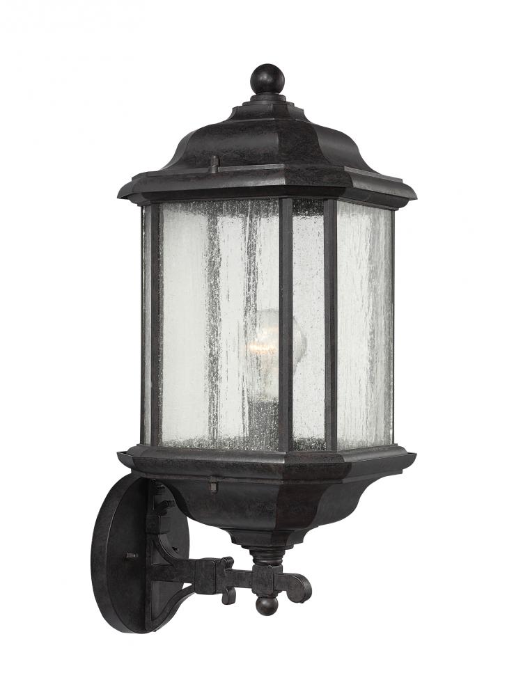 Kent traditional 1-light outdoor exterior wall lantern sconce in oxford bronze finish with clear see