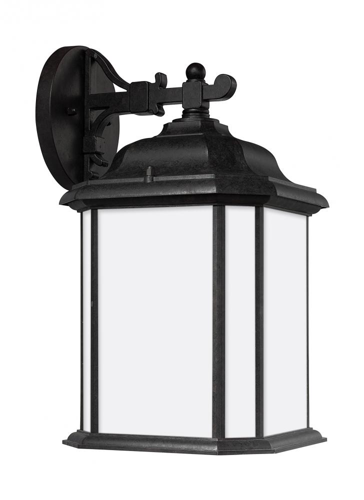 Kent traditional 1-light outdoor exterior large wall lantern sconce in oxford bronze finish with sat