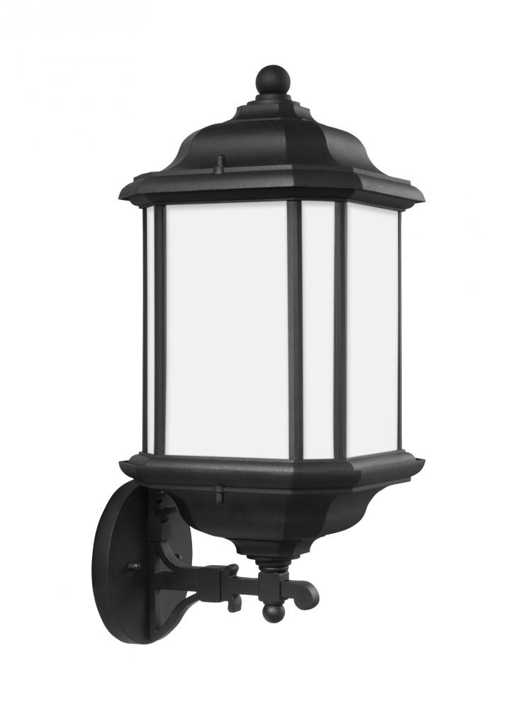 Kent traditional 1-light outdoor exterior large uplight wall lantern sconce in black finish with sat