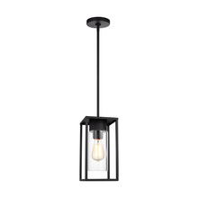 Generation Lighting 6231101-12 - Vado modern 1-light outdoor pendant lantern in black finish with clear glass shade