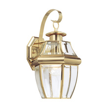 Generation Lighting 8067-02 - Lancaster traditional 1-light outdoor exterior large wall lantern sconce in polished brass gold fini