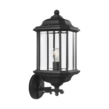 Generation Lighting 84032-12 - Kent traditional 1-light outdoor exterior large uplight wall lantern sconce in black finish with cle