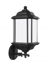 Generation Lighting 84532-12 - Kent traditional 1-light outdoor exterior large uplight wall lantern sconce in black finish with sat