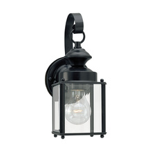 Generation Lighting 8456-12 - Jamestowne transitional 1-light small outdoor exterior wall lantern in black finish with clear bevel