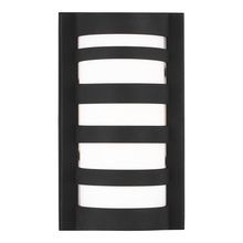 Generation Lighting 8543193S-12 - Rebay modern 1-light LED outdoor exterior small wall lantern sconce in black finish with etched glas