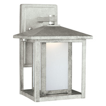 Generation Lighting 8902997S-57 - Hunnington contemporary 1-light outdoor exterior small led outdoor wall lantern in weathered pewter