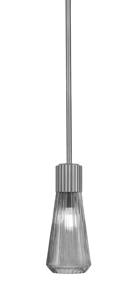 Everleigh Stem Hung Mini Pendant Shown in Graphite Finish with 4" Smoke Glass