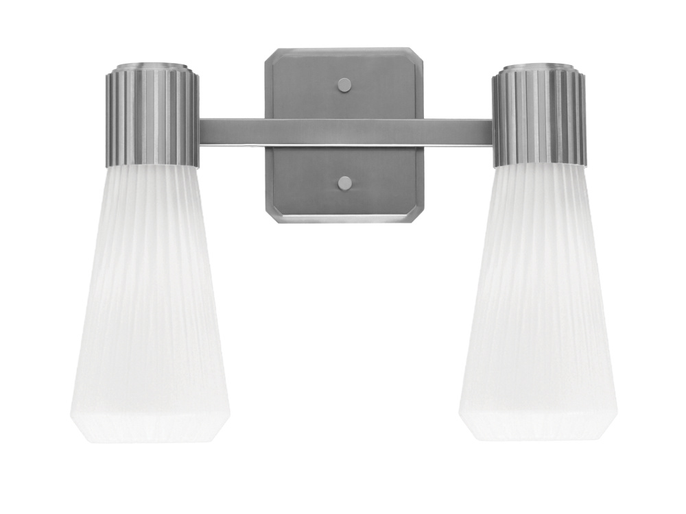 Everleigh 2 Light Bath Bar Shown in Graphite Finish with 4" White Glass