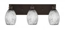 Toltec Company 1163-ES-4165 - Edge 3 Light Bath Bar, Espresso Finish, 5" Black Fusion Glass
