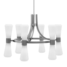 Toltec Company 4806-GP-881 - Everleigh 12 Light Chandelier Shown in Graphite Finish with 4" White Glass