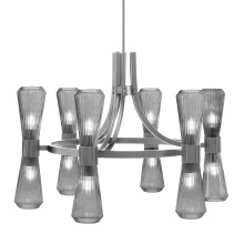 Toltec Company 4806-GP-882 - Everleigh 12 Light Chandelier Shown in Graphite Finish with 4" Smoke Glass
